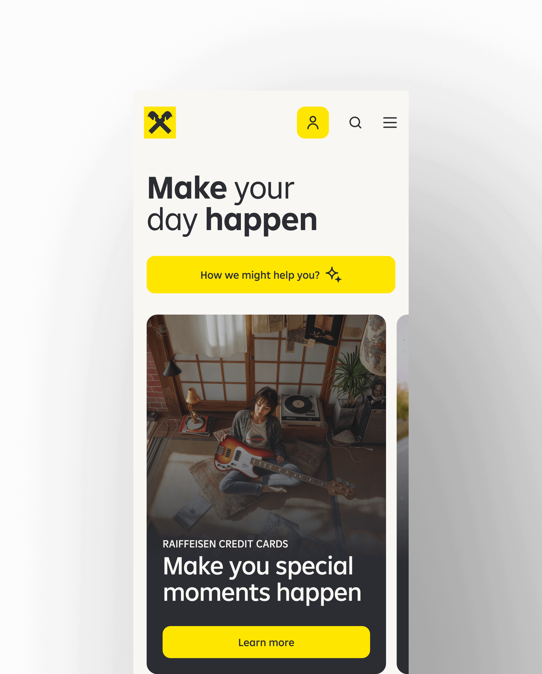 Concept of the Raiffeisen Bank International website